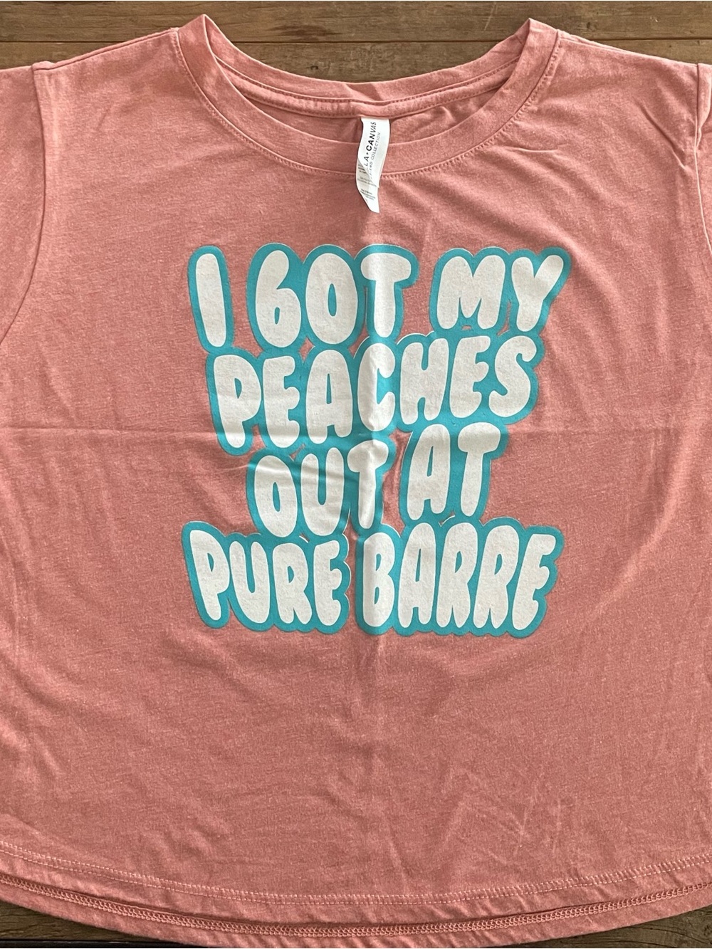 “I Got My Peaches Out At Pure Barre” Women’s Tee NWOT